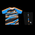 Ensemble OM de Le 12 -ème Maillot, maillot de sport blanc avec logo et détails bleus, vue de face.