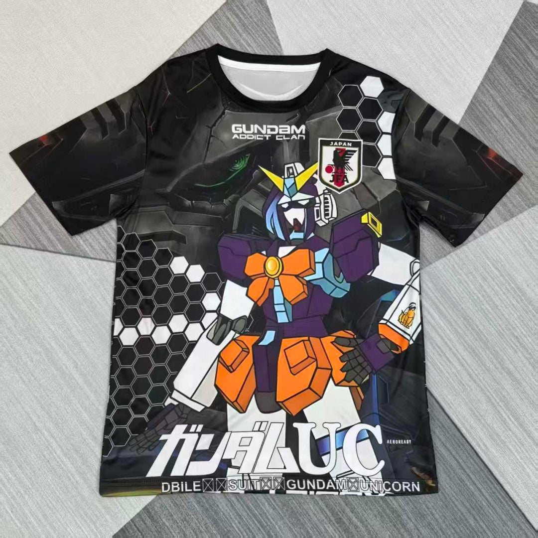 Maillot 25/26 Japan anime spécial noir Le 12 -ème Maillot, tissu sportif avec logo et design japonais visible.