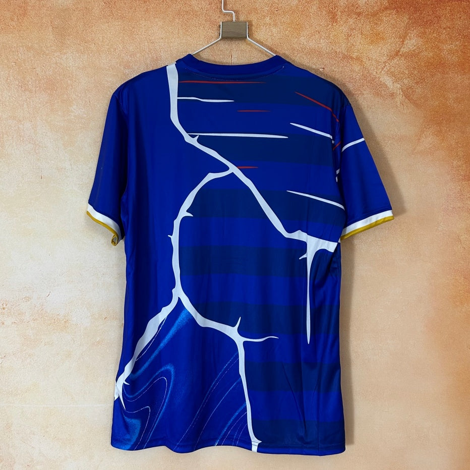 Maillot Chelsea 25/26 bleu spécial, maillot de football de la marque Le 12-ème Maillot, vue de face avec logo et détails.