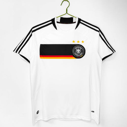 Maillot domicile rétro de l'Allemagne 2008, marque Le 12 -ème Maillot, vue de face avec logo et détails du maillot.