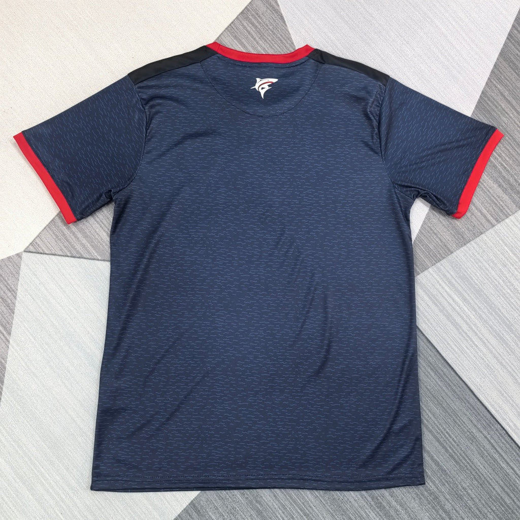 Maillot de football pour enfants 25/26 Cape Verde bleu, marque Le 12 -ème Maillot, devant avec logo et design bleu.