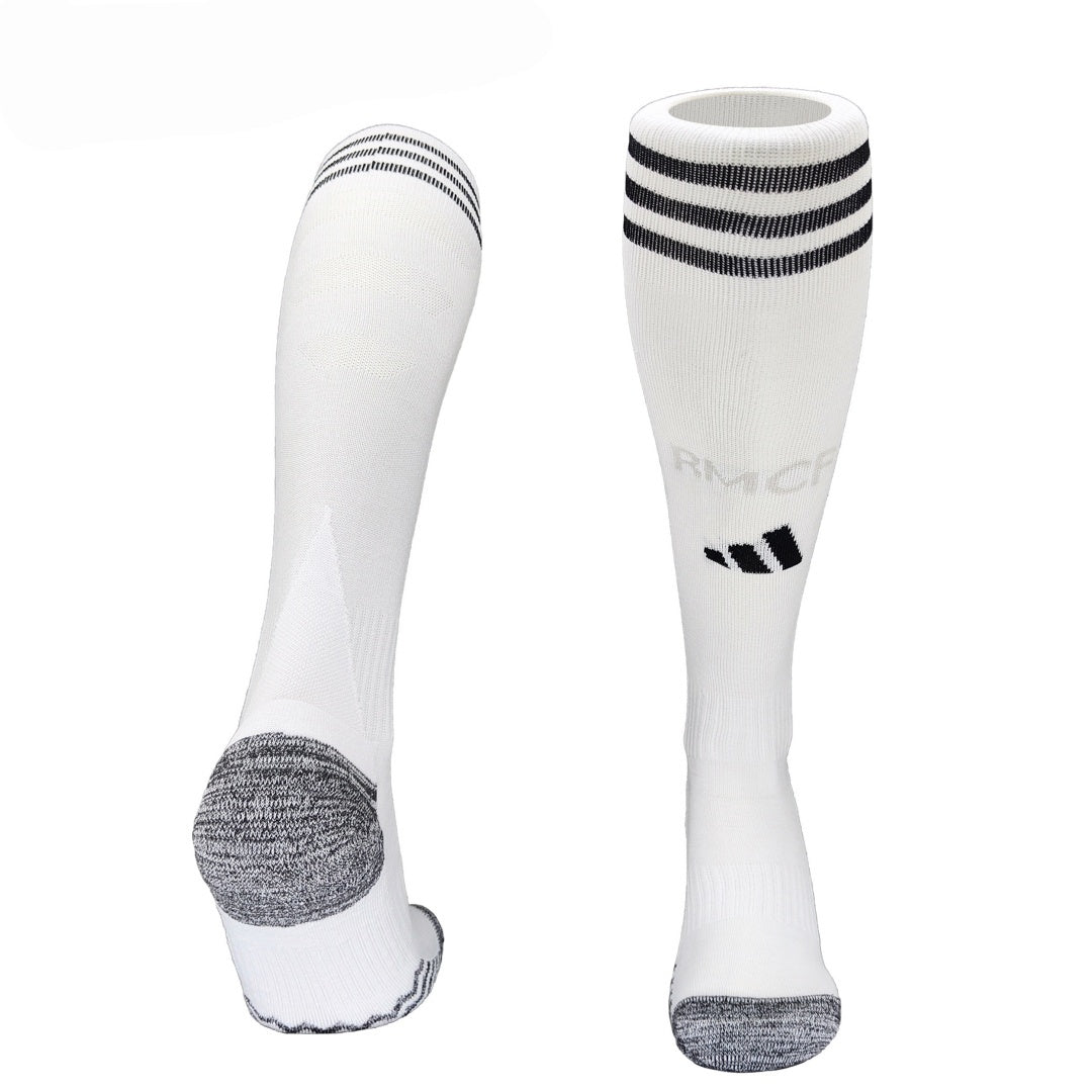 Chaussettes domicile Real Madrid Le 12 -ème Maillot, blanc avec logo du club, pour supporter de football.