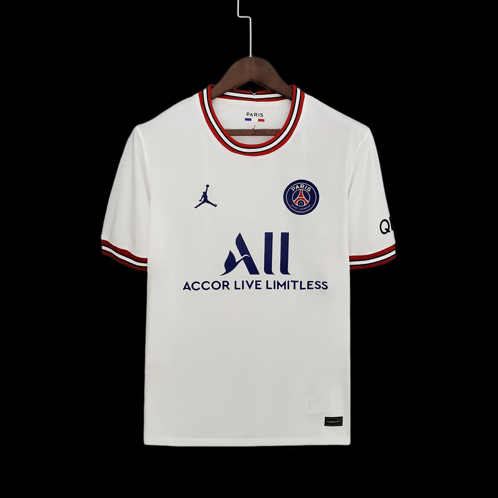 Maillot de football rétro Le 12 Paris 2017-2018, maillot de l'équipe parisienne, vue de face avec logo et détails du design.