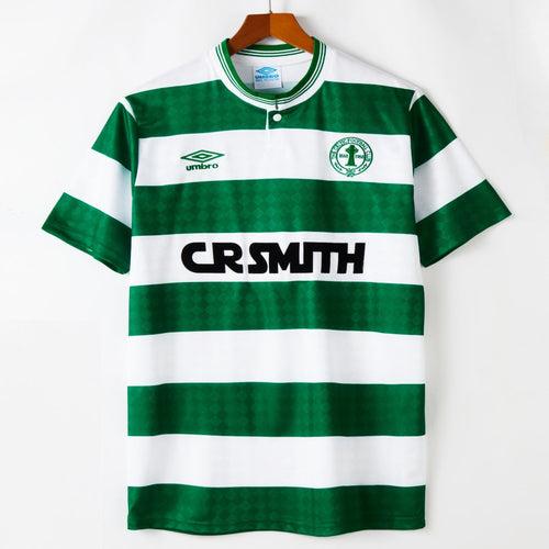 Maillot domicile rétro de Celtic 1987-1988, jersey bleu avec logo et détails blancs, par la marque Le 12 -ème Maillot.