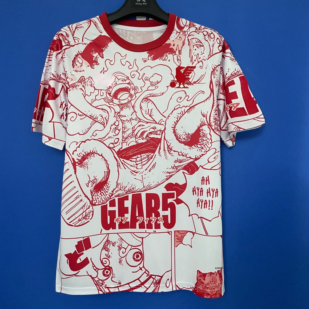 Maillot japonais anime rouge pour enfants 25/26 ans, conçu par Le 12 -ème Maillot, illustration colorée visible.