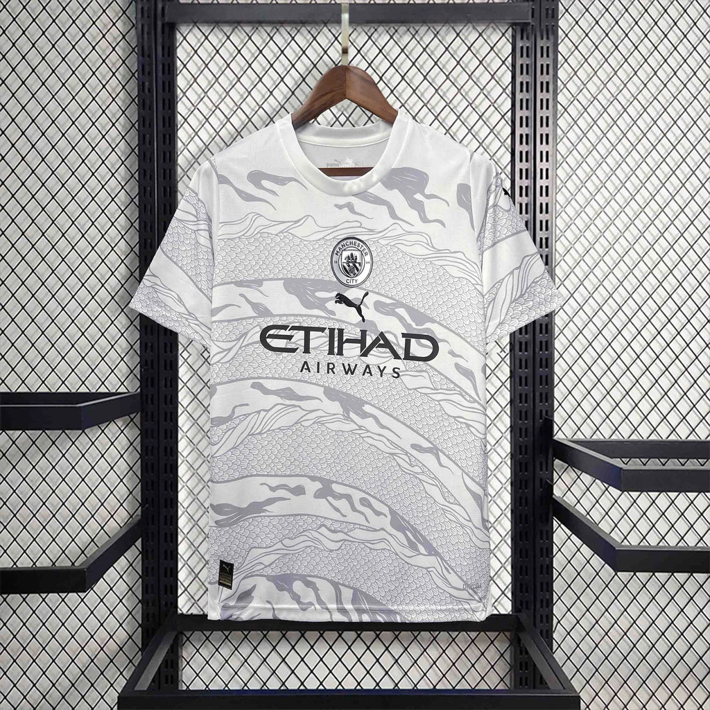 Maillot Manchester City 2023-2024 édition du Nouvel An chinois, maillot de football Le 12-ème Maillot, design spécial saison.