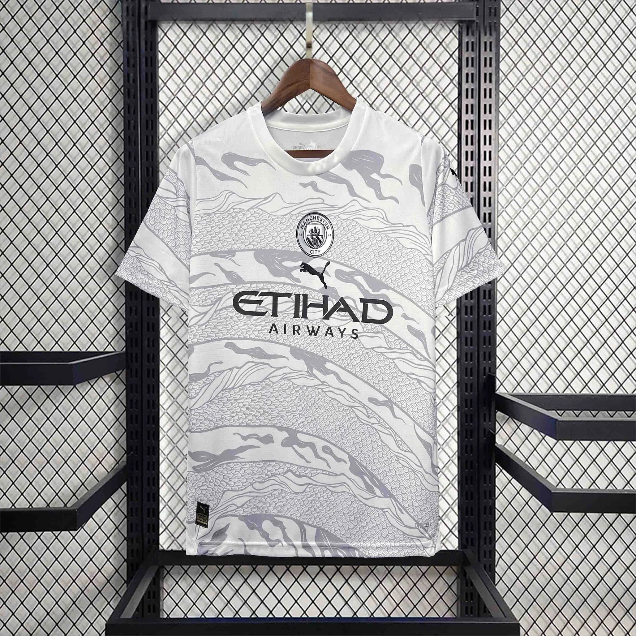 Maillot Manchester City 2023-2024 édition du Nouvel An chinois, maillot de football Le 12-ème Maillot, design spécial saison.