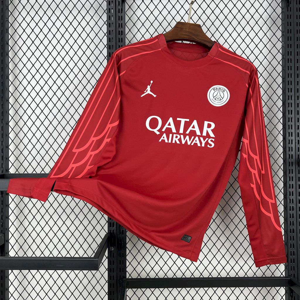 Maillot manches longues PSG 2025/2026 Le 12 -ème Maillot, vue front avec logo et design sportif.