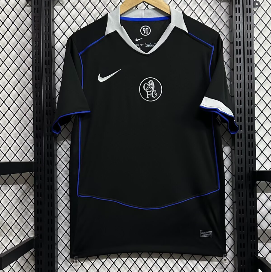 Maillot de football Chelsea Third 25/26 Le 12 -ème Maillot, maillot de sport bleu avec logo officiel, vue frontale.