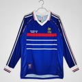 Maillot rétro France Domicile 1998 à manches longues de la marque Le 12 -ème Maillot, vue de face.