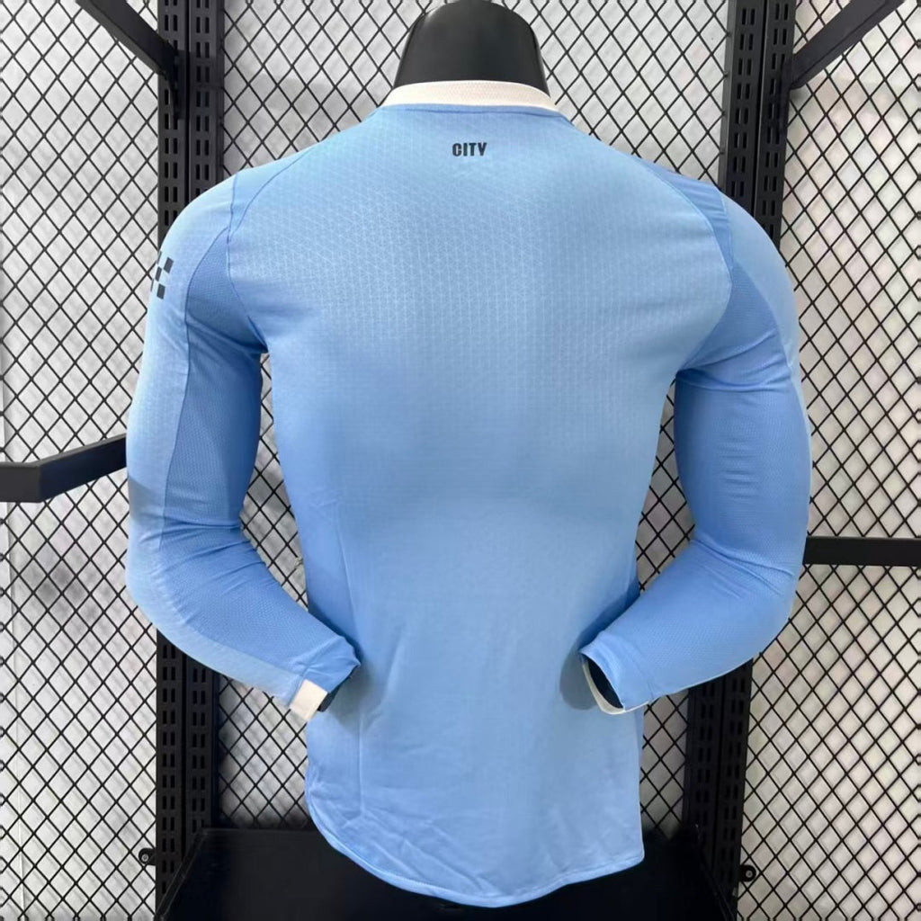 Maillot domicile Manchester City 25/26, manches longues, marque Le 12-ème Maillot, maillot de football pour fans.