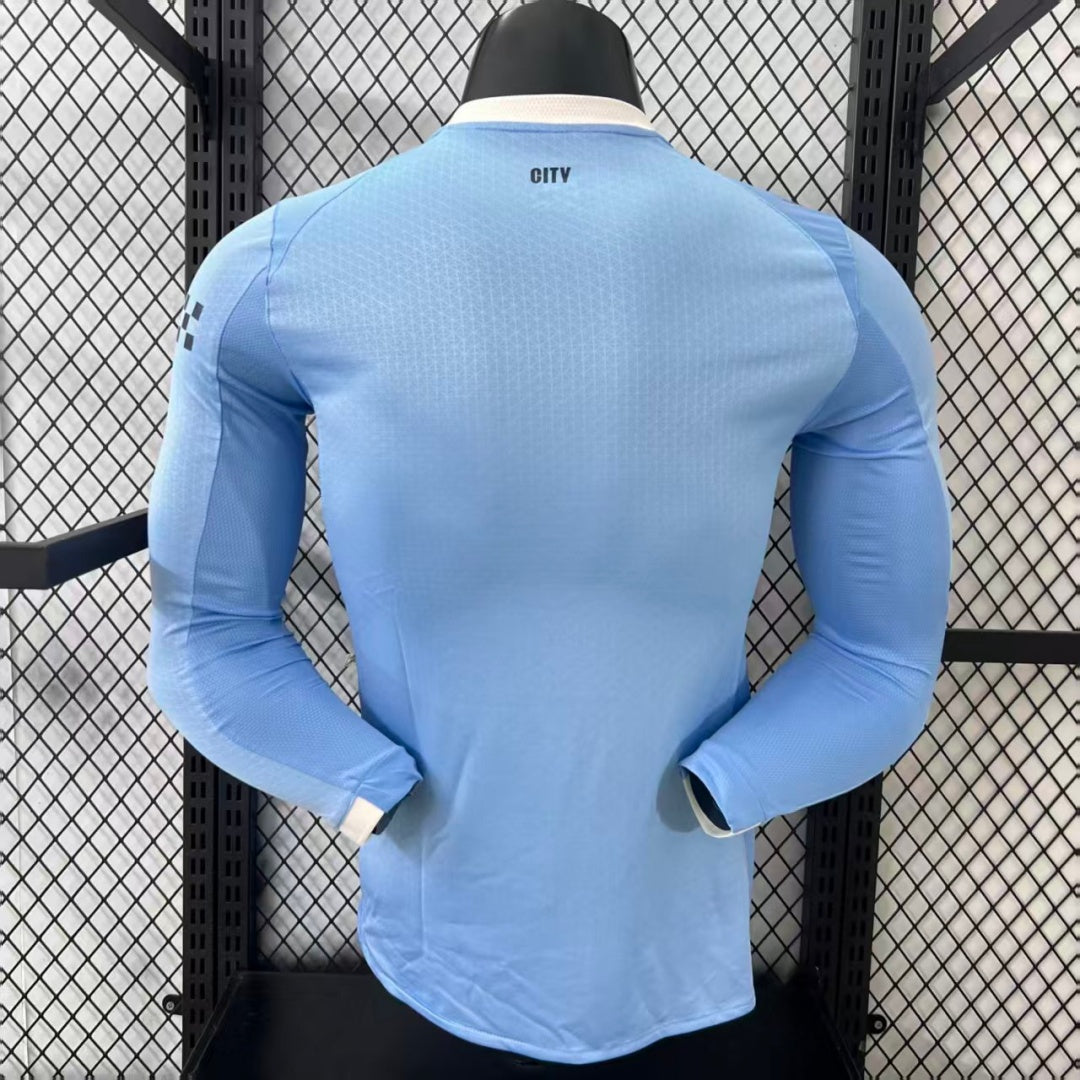 Maillot domicile Manchester City 25/26, manches longues, marque Le 12-ème Maillot, maillot de football pour fans.