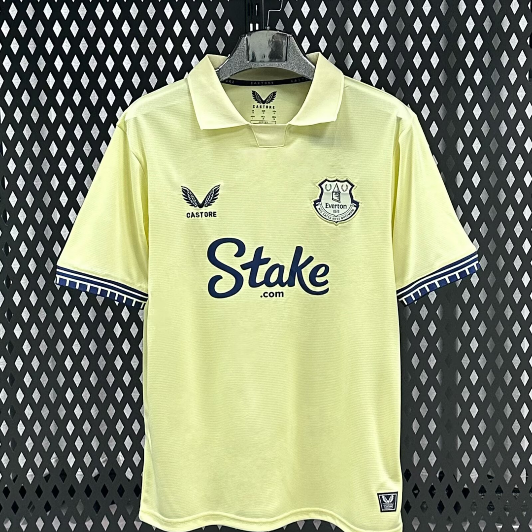 Maillot extérieur Everton 25/26 de Le 12 -ème Maillot, maillot de football avec logo et détails de l'équipe.