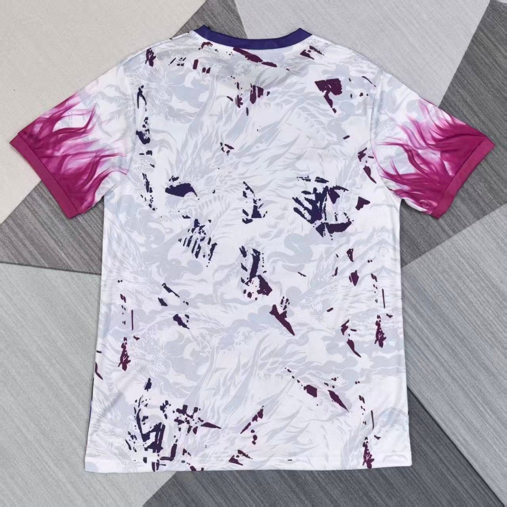 Maillot de football Le 12 -ème Maillot pour enfants 25/26, motif dragon rouge japonais, vue de face avec logo et détails.