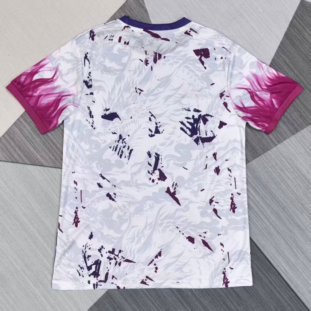 Maillot de football Le 12 -ème Maillot pour enfants 25/26, motif dragon rouge japonais, vue de face avec logo et détails.