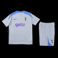Ensemble Tottenham Le 12 -ème Maillot, maillot de football blanc avec logo et détails bleus, vue de face.