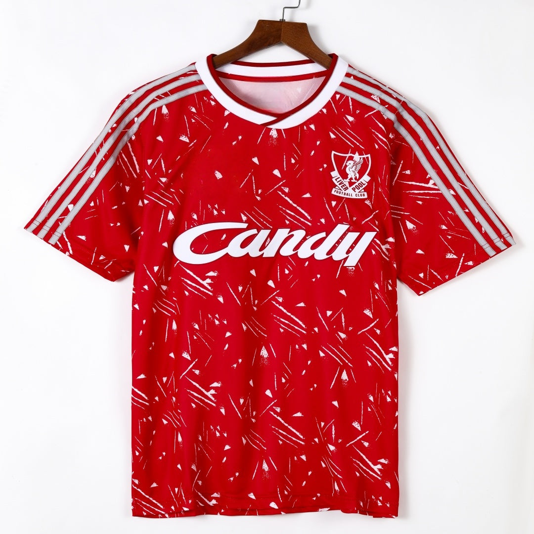 Maillot domicile Liverpool 1989-1991 retro, marque Le 12, maillot de football classique avec logo et design vintage.