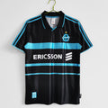 Maillot rétro de football Marseille 1999-2000, troisième maillot de la marque Le 12 -ème Maillot, vue de face avec logo et détails colorés