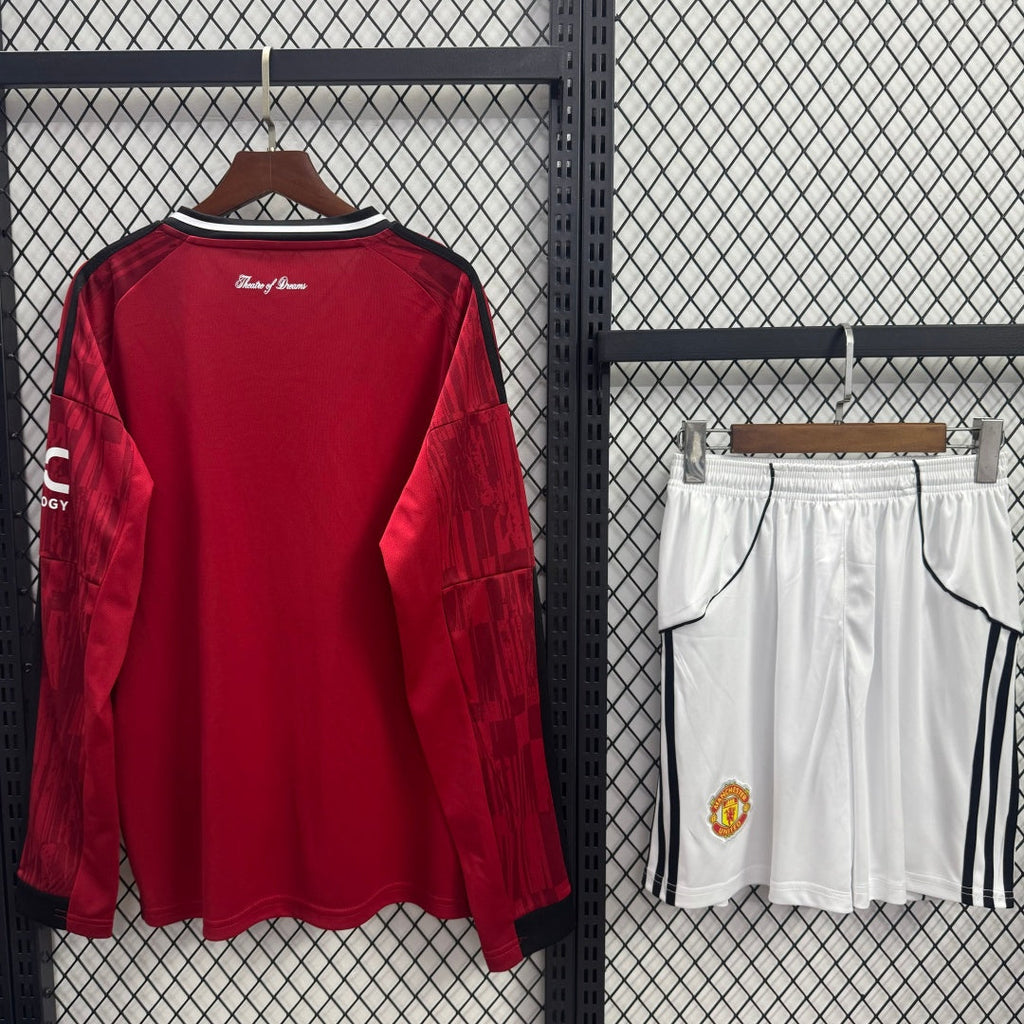 Maillot domicile Manchester United Le 12 -ème Maillot, ensemble 25/26, manches longues, pour adulte, équipe de football.