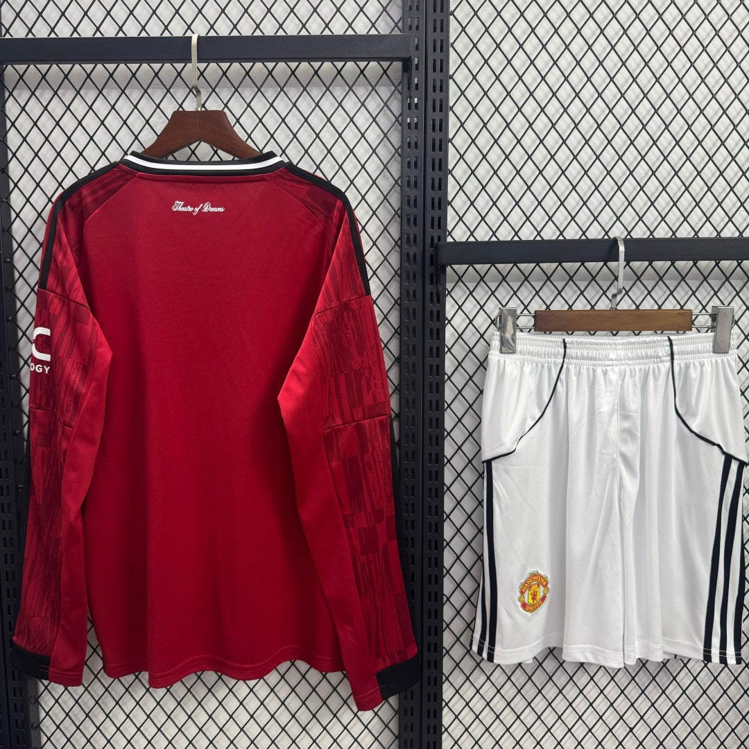 Maillot domicile Manchester United Le 12 -ème Maillot, ensemble 25/26, manches longues, pour adulte, équipe de football.