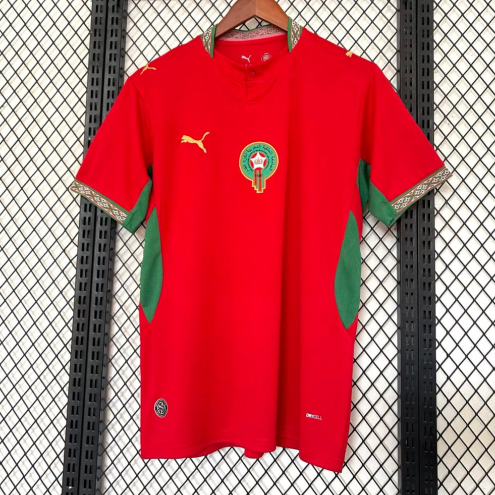 Maillot domicile Maroc 25/26 Le 12 -ème Maillot, maillot de football marocain avec logo officiel, vue de face.