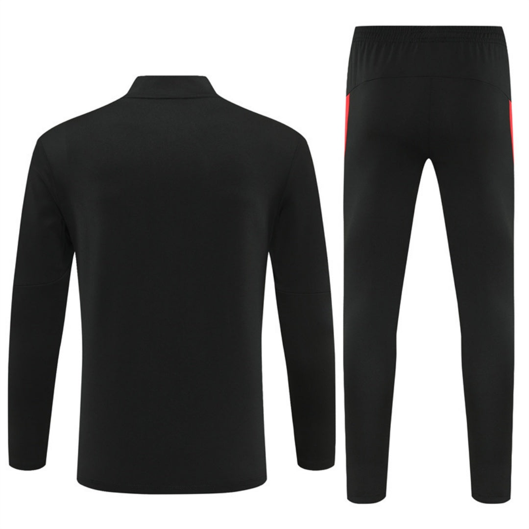 Ensemble Portugal noir pour 25/26 ans, marque Le 12 -ème Maillot, comprenant un maillot et un short noirs.