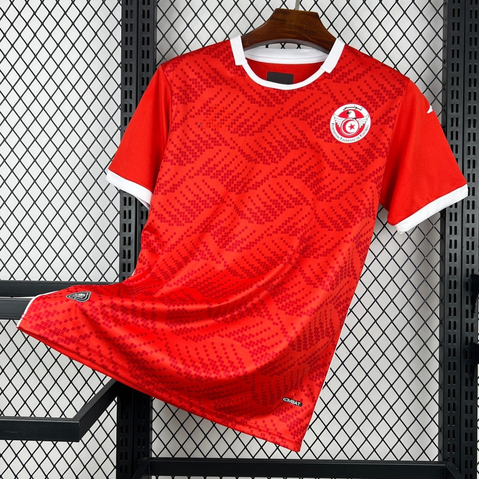 Maillot de football domicile Tunisiar 25/26, marque Le 12 -ème Maillot, en bleu avec logo national sur le devant