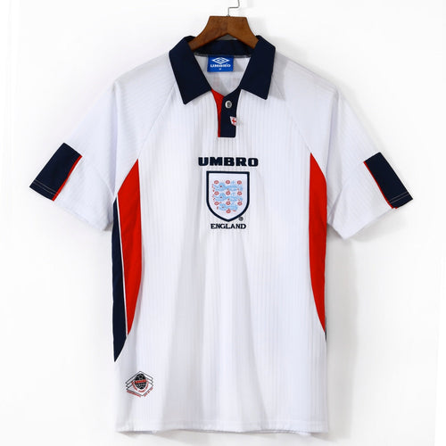 Maillot rétro domicile Angleterre 1998 Le 12 -ème Maillot, maillot de football classique avec logo et design vintage.