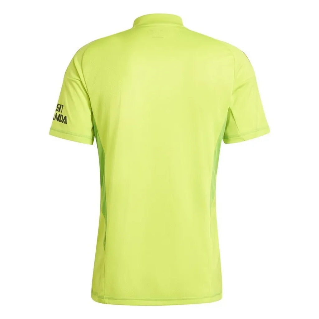 Maillot de gardien de but Arsenal 2024/2025 Le 12-ème Maillot, maillot de football avec logo et détails en bleu et blanc.
