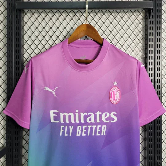 Maillot third de la saison 2023-2024 de l'AC Milan, marque Le 12, vue de face avec détails du design du maillot.