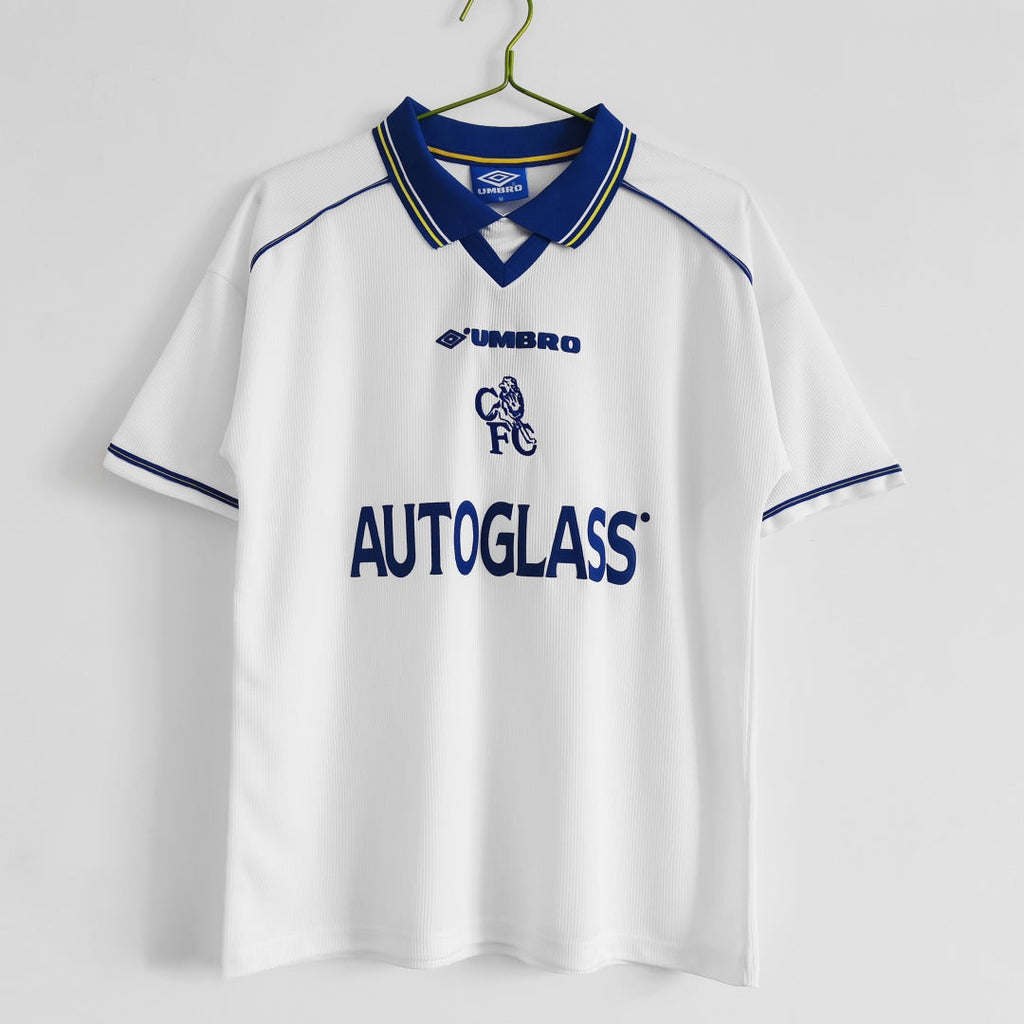 Maillot extérieur rétro Chelsea 1998-2000, marque Le 12ème Maillot, affichant les couleurs classiques du club de football.