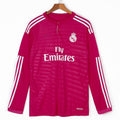 Maillot rétro extérieur Real Madrid 2014-2015 à manches longues, marque Le 12 -ème Maillot, avec logo du club.