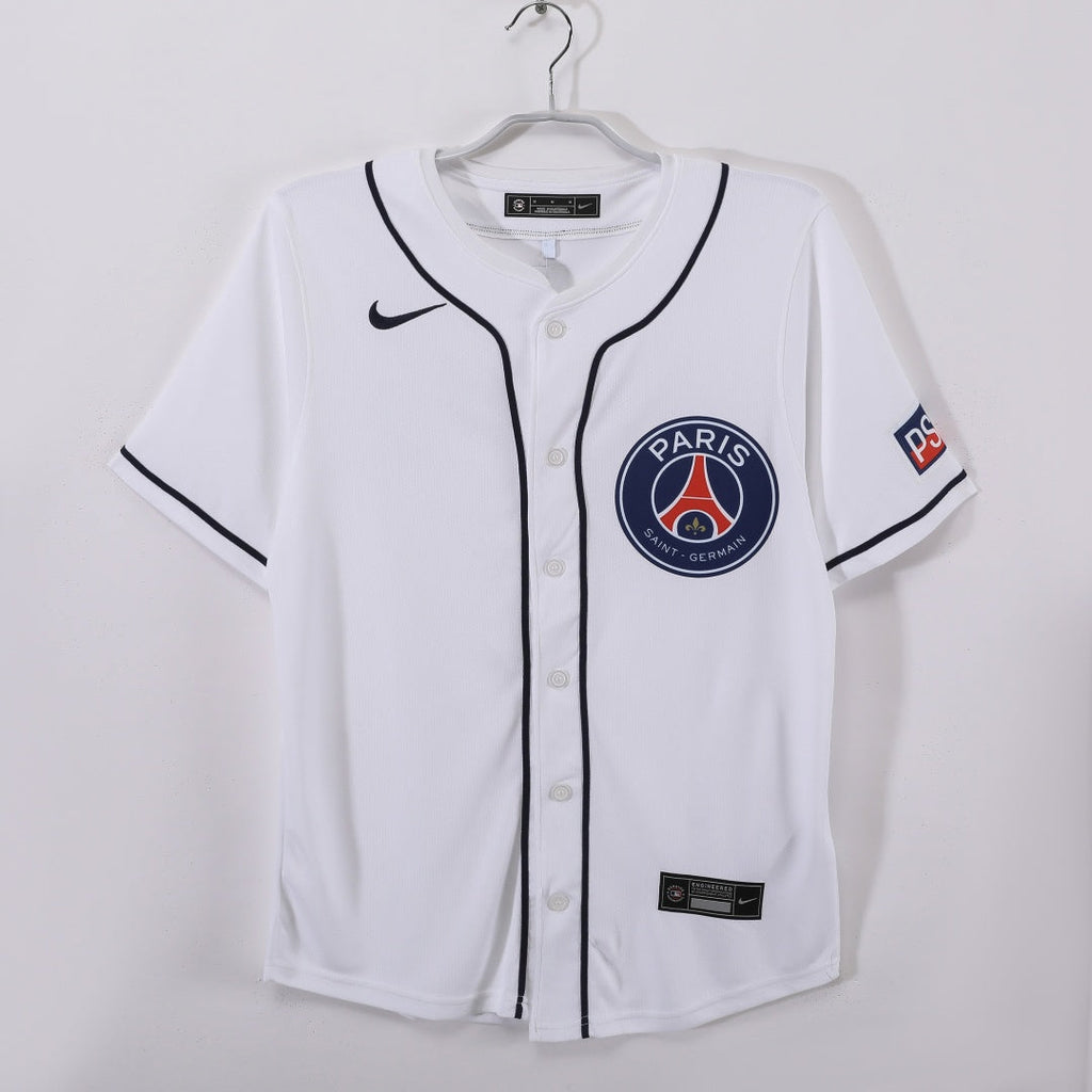 Maillot de baseball PSG 25/26 de la marque Le 12 -ème Maillot, jersey avec logo et numéros visibles, style sportif et coloré