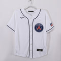 Maillot de baseball PSG 25/26 de la marque Le 12 -ème Maillot, jersey avec logo et numéros visibles, style sportif et coloré