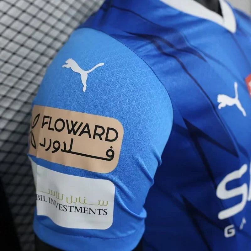 Maillot de football Al-Hilal 2023-24, maillot officiel de l'équipe, avec logo et design moderne, par Le 12 -ème Maillot.