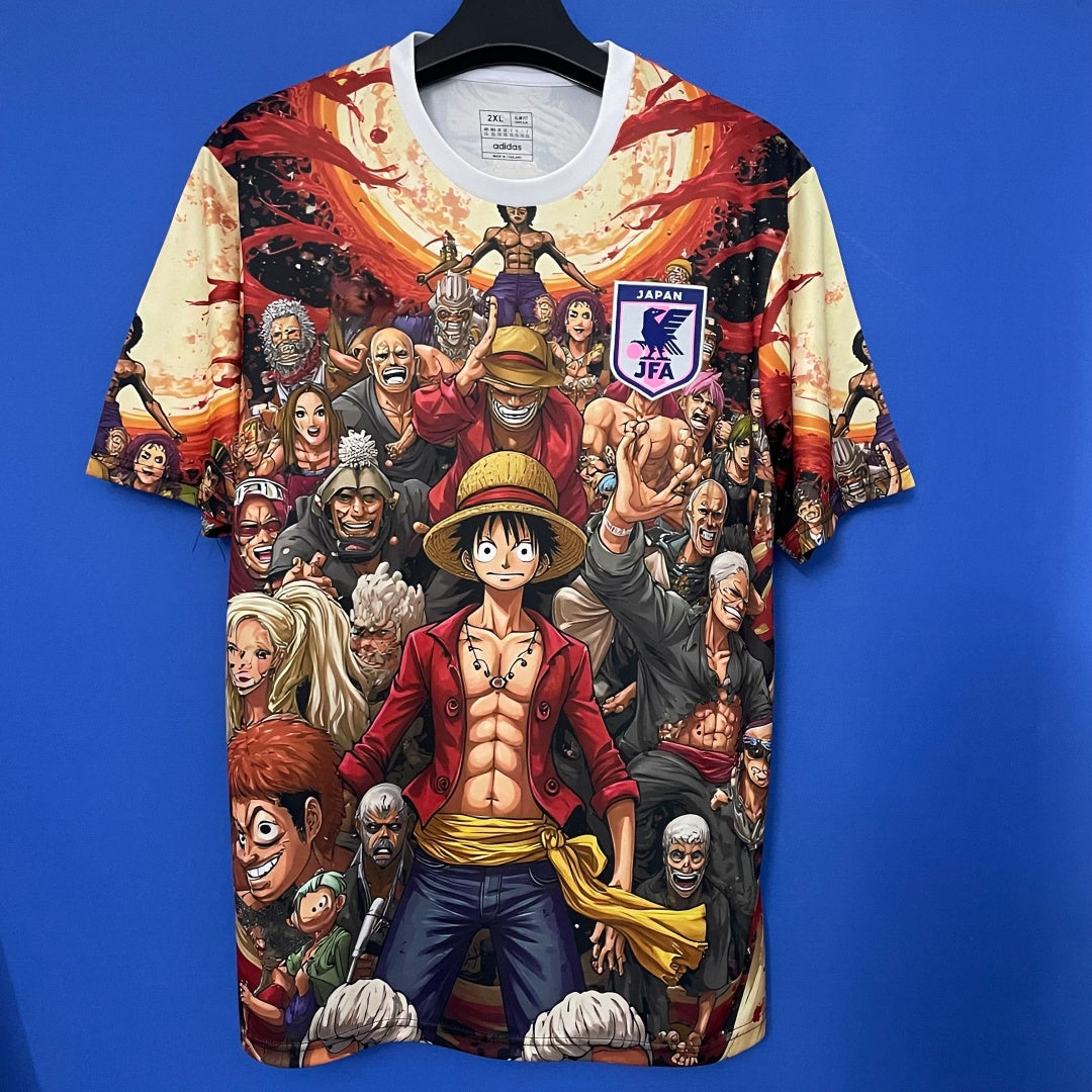 Maillot 25/26 Japon anime Le 12 -ème Maillot, design coloré avec motifs japonais, vue front sur le maillot de sport.