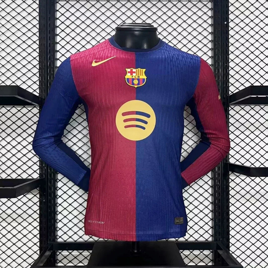 Maillot à manches longues Barcelone 2024-2025 Le 12ème Maillot, jersey de football bleu avec logo du club.