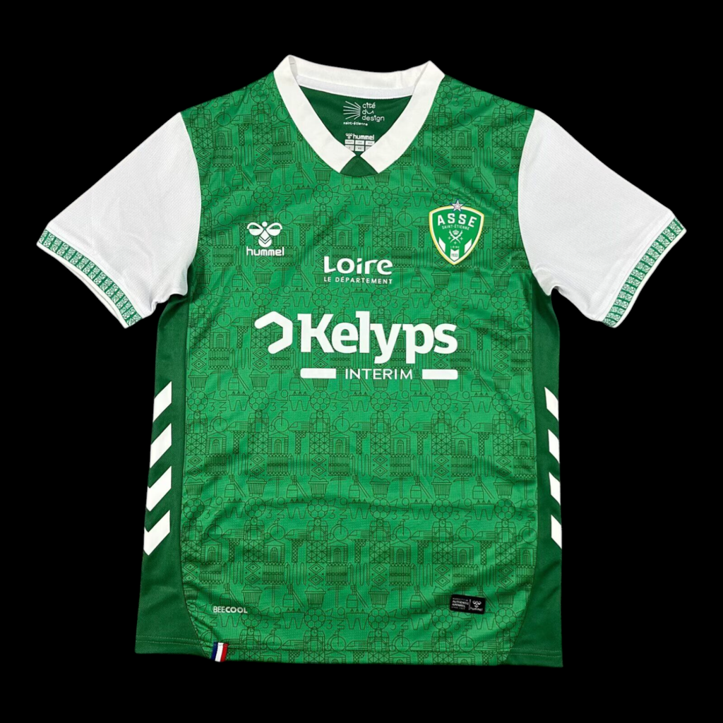 Maillot domicile Saint Etienne 25/26 Le 12 -ème Maillot, maillot de football vert avec logo et détails blancs.
