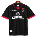 Maillot rétro 1997-1998 AC Milan troisième, marque Le 12-ème Maillot, vue de face avec logo et détails du design orange et noir