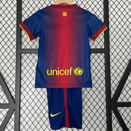 Maillot domicile rétro pour enfant 2012-2013 Barcelone, marque Le 12 -ème Maillot, en tissu bleu avec logo du club.