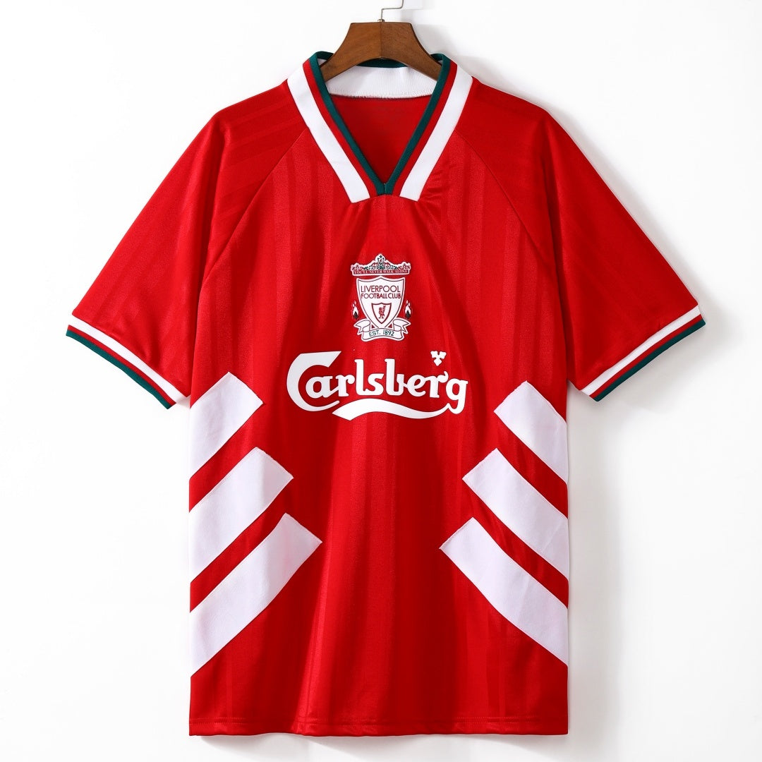 Maillot domicile rétro Liverpool 1993-1995 de la marque Le 12, maillot de football avec logo et détails historiques.