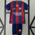 Maillot domicile rétro pour enfant 2014-2015 Barcelone, marque Le 12 -ème Maillot, avec motifs rouges et bleus.