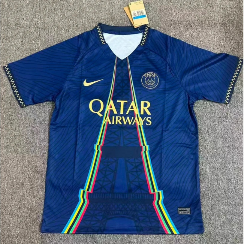 Maillot PSG bleu 25/26 Le 12 -ème Maillot avec motif Tour Eiffel, taille 25/26, pour fans du Paris Saint-Germain.