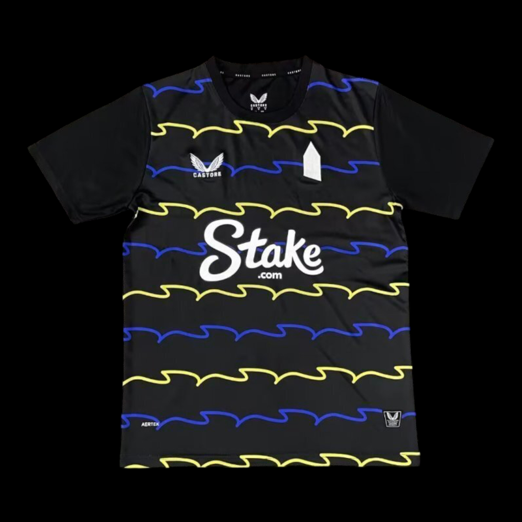 Maillot de football Everton troisième 25/26, conçu par Le 12 -ème Maillot, affichant les couleurs et logo du club.