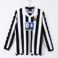 Maillot domicile rétro de football Juventus 1999-2000 à manches longues, marque Le 12 -ème Maillot, design classique.