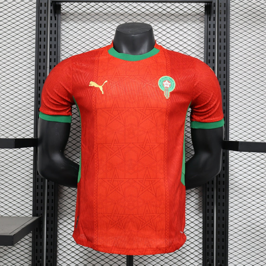 Maillot domicile 2024/2025 du Maroc, maillot de football Le 12 -ème Maillot, vue de face avec logo national.