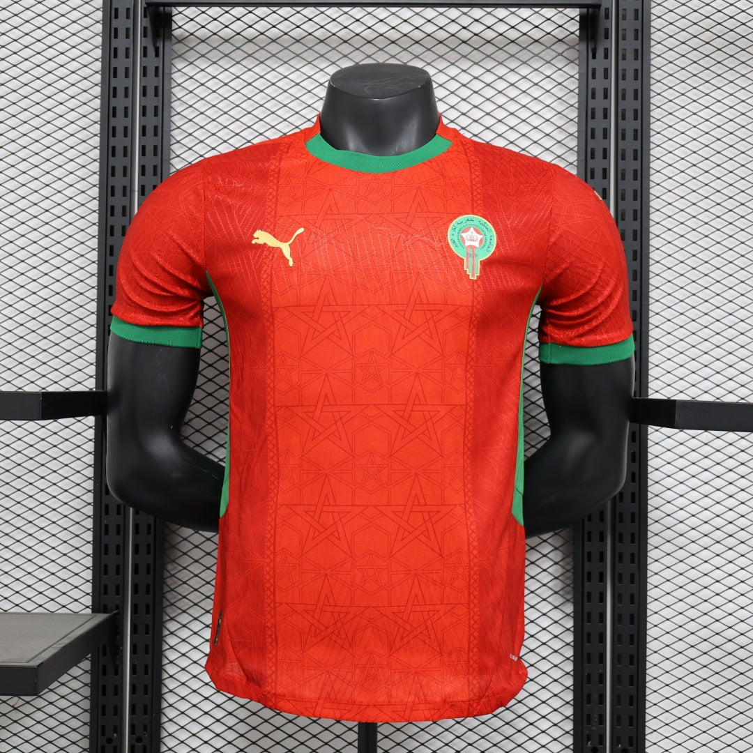 Maillot domicile 2024/2025 du Maroc, maillot de football Le 12 -ème Maillot, vue de face avec logo national.