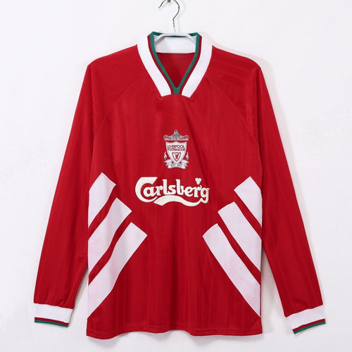Maillot domicile rétro Liverpool 1993-1995 à manches longues, maillot de football vintage Le 12 -ème Maillot, style classique.