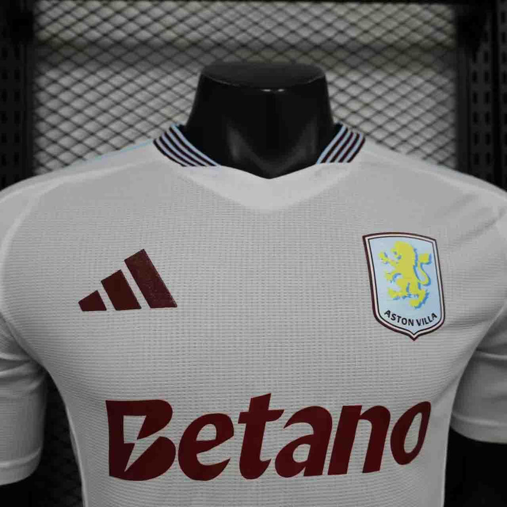 Maillot extérieur Aston Villa 2024-25 Le 12 -ème Maillot, maillot de football avec logo et couleurs officielles de l'équipe.