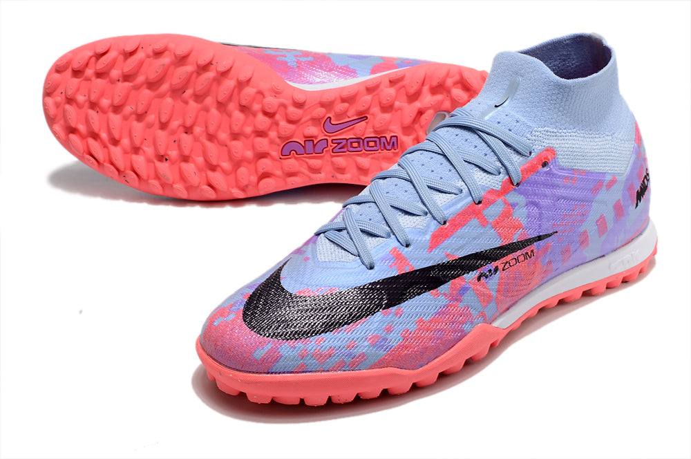 Crampons Mercurial Superfly IX Elite pour football, semelles en caoutchouc et design performant, vue de face.